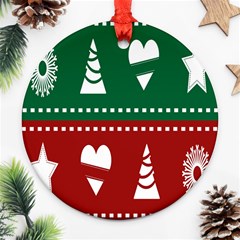 Christmas-04 Round Ornament (two Sides) by nateshop