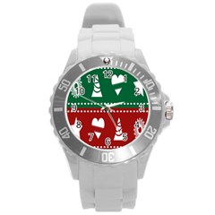 Christmas-04 Round Plastic Sport Watch (l) by nateshop