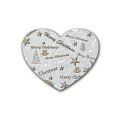 Christmas Rubber Heart Coaster (4 pack)