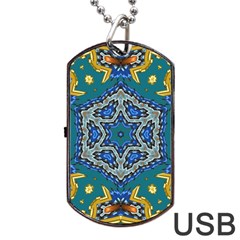 Illustration Art Pattern Design Wallpaper Dog Tag Usb Flash (one Side) by Wegoenart