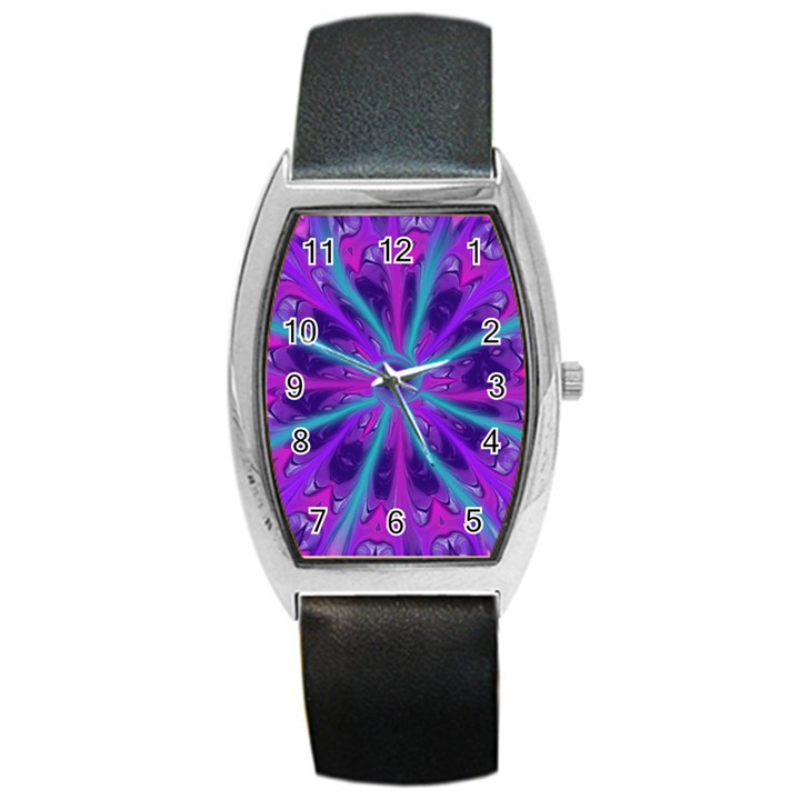 Wallpaper Tie Dye Pattern Barrel Style Metal Watch