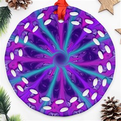 Wallpaper Tie Dye Pattern Round Filigree Ornament (two Sides)