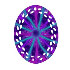 Wallpaper Tie Dye Pattern Oval Filigree Ornament (two Sides) by Wegoenart