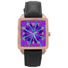 Wallpaper Tie Dye Pattern Rose Gold Leather Watch  by Wegoenart