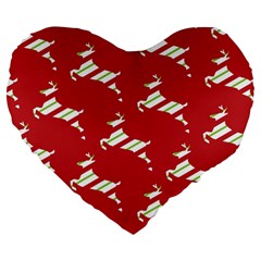 Christmas-merry Christmas Large 19  Premium Flano Heart Shape Cushions by nateshop