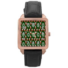 Christmas-09 Rose Gold Leather Watch  by nateshop