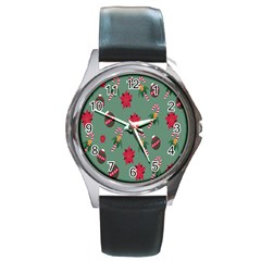 Cute ,merry Christmas Round Metal Watch by nateshop