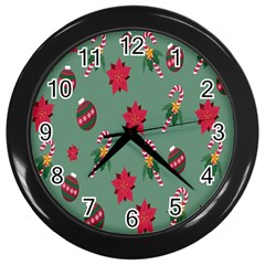 Cute ,merry Christmas Wall Clock (black) by nateshop