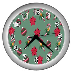 Cute ,merry Christmas Wall Clock (silver) by nateshop