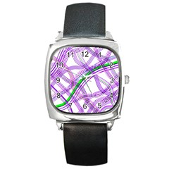 Form Background Drawing Design Square Metal Watch by Wegoenart