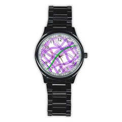 Form Background Drawing Design Stainless Steel Round Watch by Wegoenart