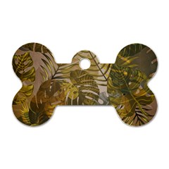 Nature Monstera Leaves Leaf Foliage Boho Style Dog Tag Bone (One Side)