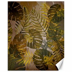 Nature Monstera Leaves Leaf Foliage Boho Style Canvas 11  x 14 