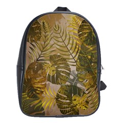 Nature Monstera Leaves Leaf Foliage Boho Style School Bag (Large)