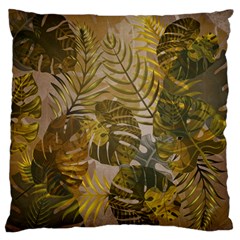 Nature Monstera Leaves Leaf Foliage Boho Style Large Flano Cushion Case (Two Sides)