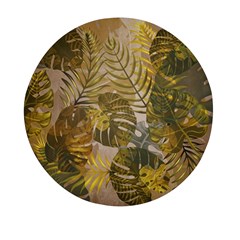 Nature Monstera Leaves Leaf Foliage Boho Style Mini Round Pill Box