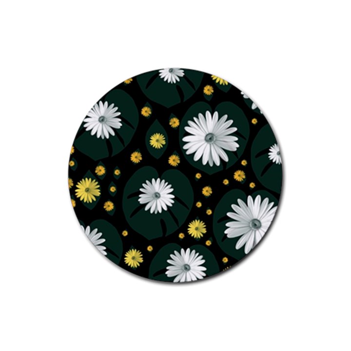 Background Pattern Texture Flower Rubber Coaster (Round)