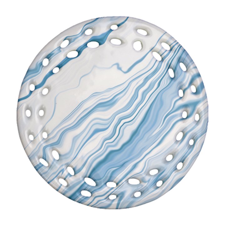 Marble Abstract Art Artistic Backdrop Ornament (Round Filigree)