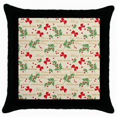 Christmas-paper Throw Pillow Case (black) by nateshop