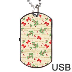 Christmas-paper Dog Tag Usb Flash (one Side) by nateshop