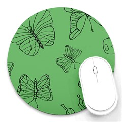 Green Nature Pattern Round Mousepads