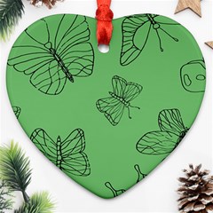 Green Nature Pattern Ornament (Heart)