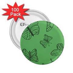 Green Nature Pattern 2.25  Buttons (100 pack) 