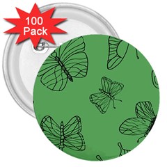 Green Nature Pattern 3  Buttons (100 Pack)  by Wegoenart