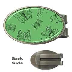 Green Nature Pattern Money Clips (Oval) 