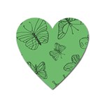 Green Nature Pattern Heart Magnet Front