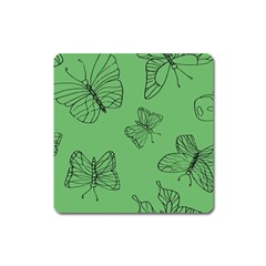 Green Nature Pattern Square Magnet