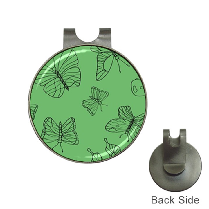 Green Nature Pattern Hat Clips with Golf Markers