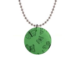 Green Nature Pattern 1  Button Necklace