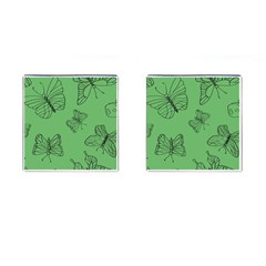 Green Nature Pattern Cufflinks (Square)