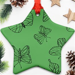 Green Nature Pattern Star Ornament (Two Sides)