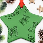 Green Nature Pattern Star Ornament (Two Sides) Front