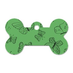 Green Nature Pattern Dog Tag Bone (One Side)