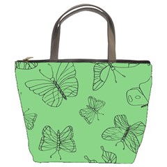 Green Nature Pattern Bucket Bag by Wegoenart