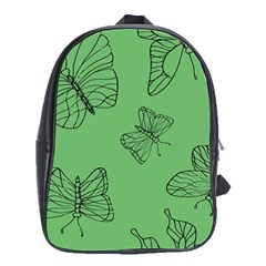 Green Nature Pattern School Bag (Large)