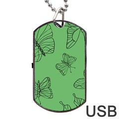 Green Nature Pattern Dog Tag USB Flash (One Side)