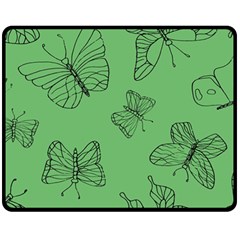 Green Nature Pattern Double Sided Fleece Blanket (Medium) 