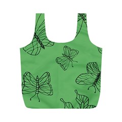 Green Nature Pattern Full Print Recycle Bag (M)