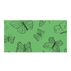 Green Nature Pattern Satin Wrap 35  x 70 