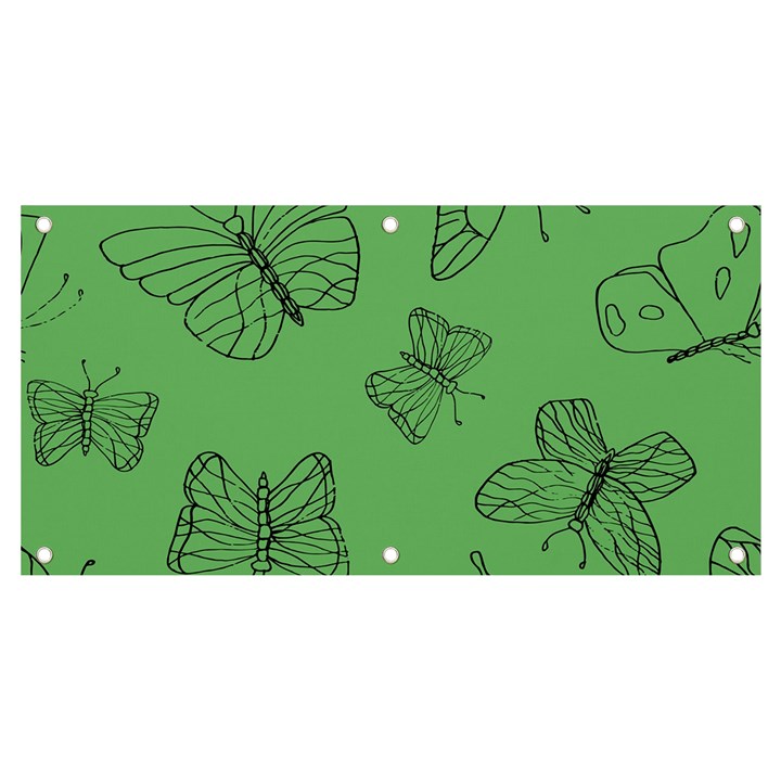 Green Nature Pattern Banner and Sign 4  x 2 