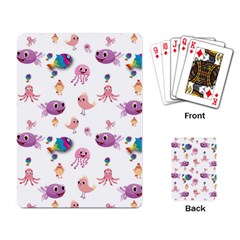 Fish Squid Bird Jellyfish Chicken Playing Cards Single Design (rectangle) by Wegoenart