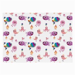 Fish Squid Bird Jellyfish Chicken Large Glasses Cloth by Wegoenart