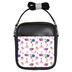 Fish Squid Bird Jellyfish Chicken Girls Sling Bag by Wegoenart