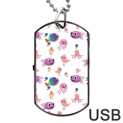 Fish Squid Bird Jellyfish Chicken Dog Tag Usb Flash (two Sides) by Wegoenart