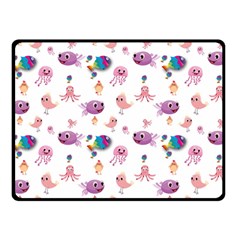 Fish Squid Bird Jellyfish Chicken Double Sided Fleece Blanket (small)  by Wegoenart