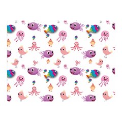 Fish Squid Bird Jellyfish Chicken Double Sided Flano Blanket (mini)  by Wegoenart